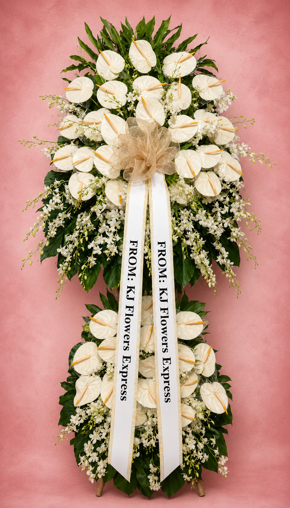 Ivory Serenity Premium Sympathy Standing Spray