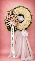 Eternal Grace Premium White & Blush Rose Sympathy Wreath Stand