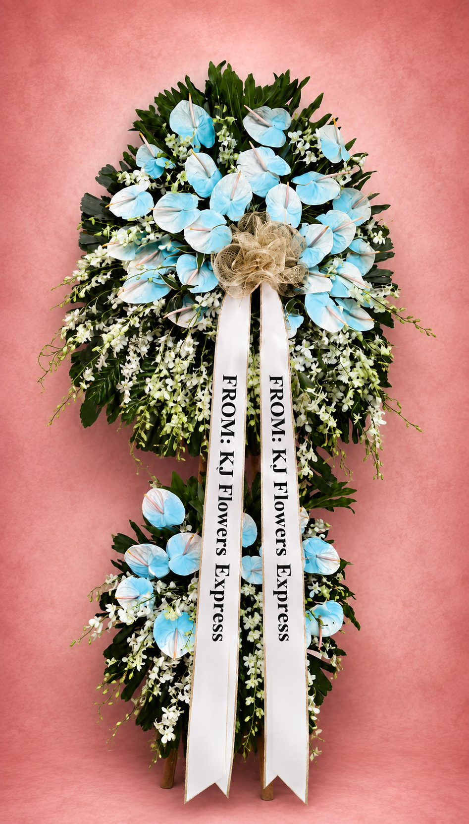 Azure Serenity Premium Sympathy Standing Spray
