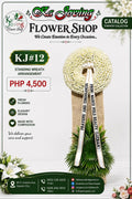 KJ#12 – Eternal Circle White Sympathy Standing Wreath