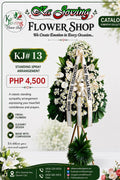 KJ#13 – Graceful Remembrance White Sympathy Standing Spray