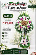 KJ#18 – White & Pink Sympathy Standing Spray