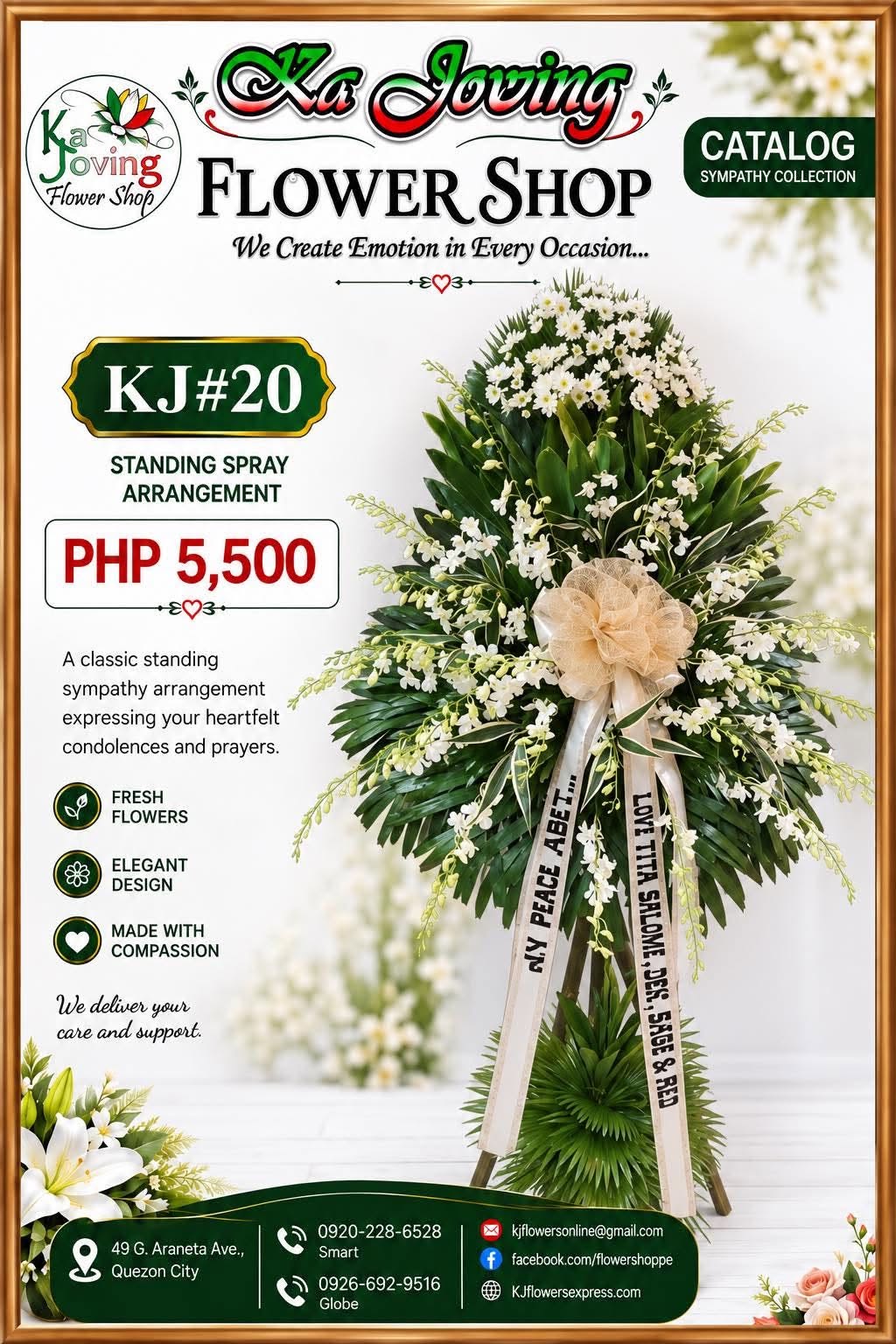 KJ#20 – White Sympathy Standing Spray