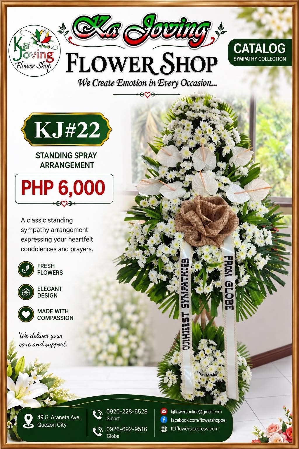 KJ#22 – Classic White Sympathy Standing Spray