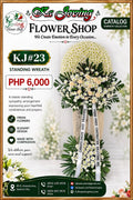 KJ#23 – Elegant White Sympathy Standing Wreath
