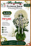 KJ#24 – Classic White Sympathy Standing Wreath