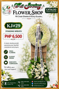 KJ#29 – Classic White Sympathy Standing Wreath