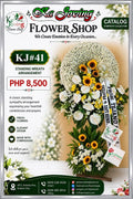 KJ#41 – Golden Remembrance Premium Sympathy Standing Wreath
