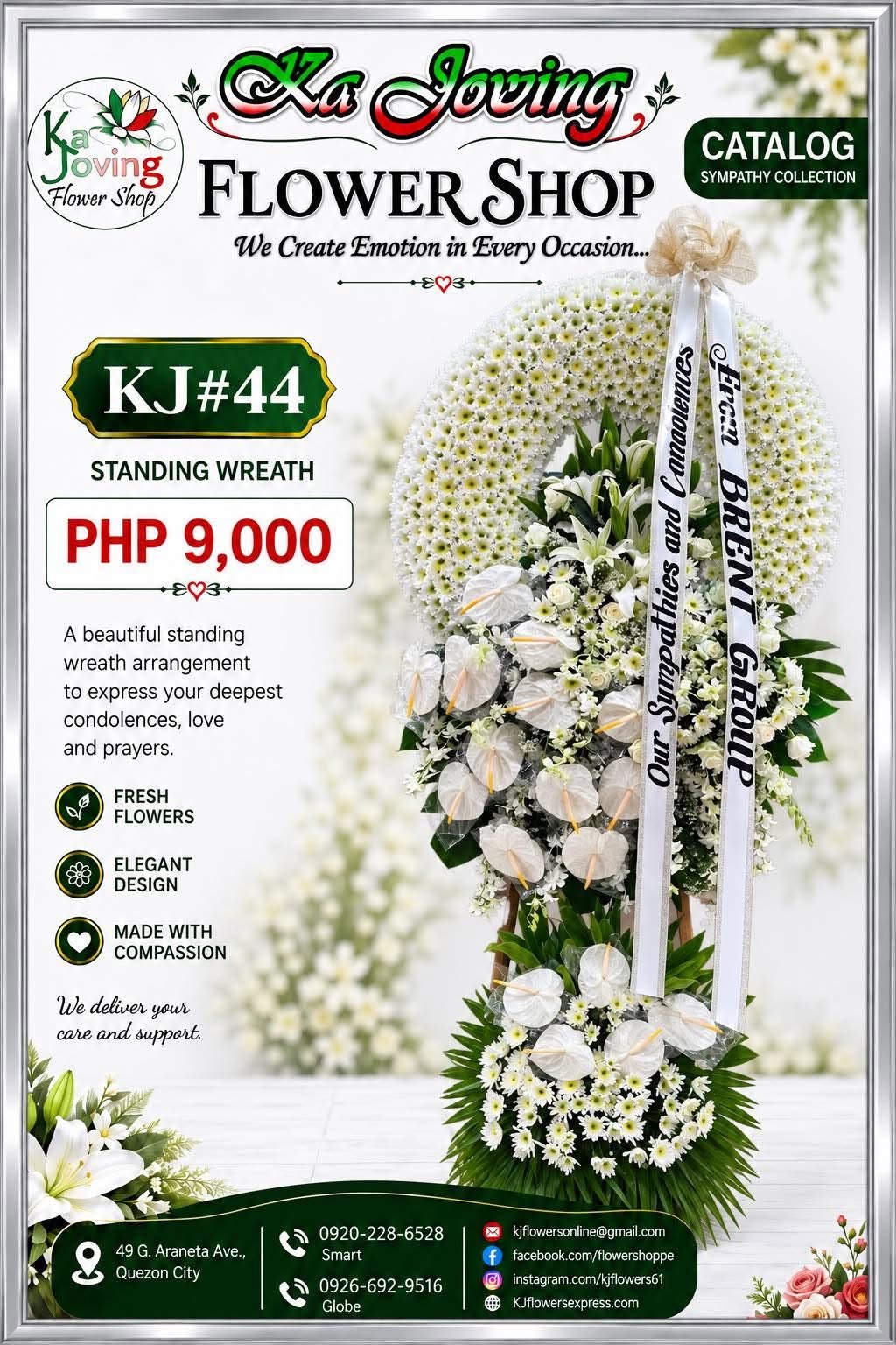 KJ#44 – Eternal Peace Premium Sympathy Standing Wreath