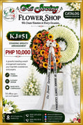KJ#51 – Golden Tribute Standing Sympathy Wreath