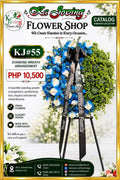 KJ#55 – Blue & Green Remembrance Standing Wreath