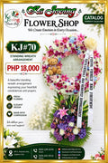 KJ#70 – Heartfelt Remembrance Standing Wreath Arrangement