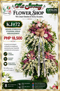 KJ#72 – Grand Pink & White Sympathy Standing Spray