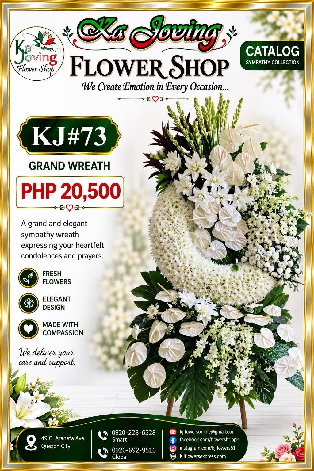 KJ#73 – Grand White Sympathy Wreath