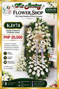KJ#74 – Grand White Sympathy Standing Spray